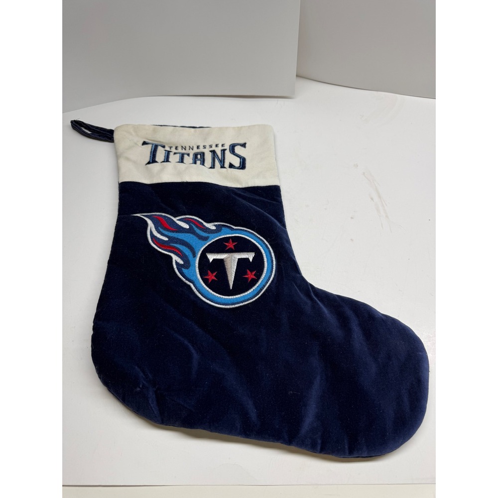 Tennessee Titans NFL Christmas Stocking Navy Blue White Embroidered Logo Decor